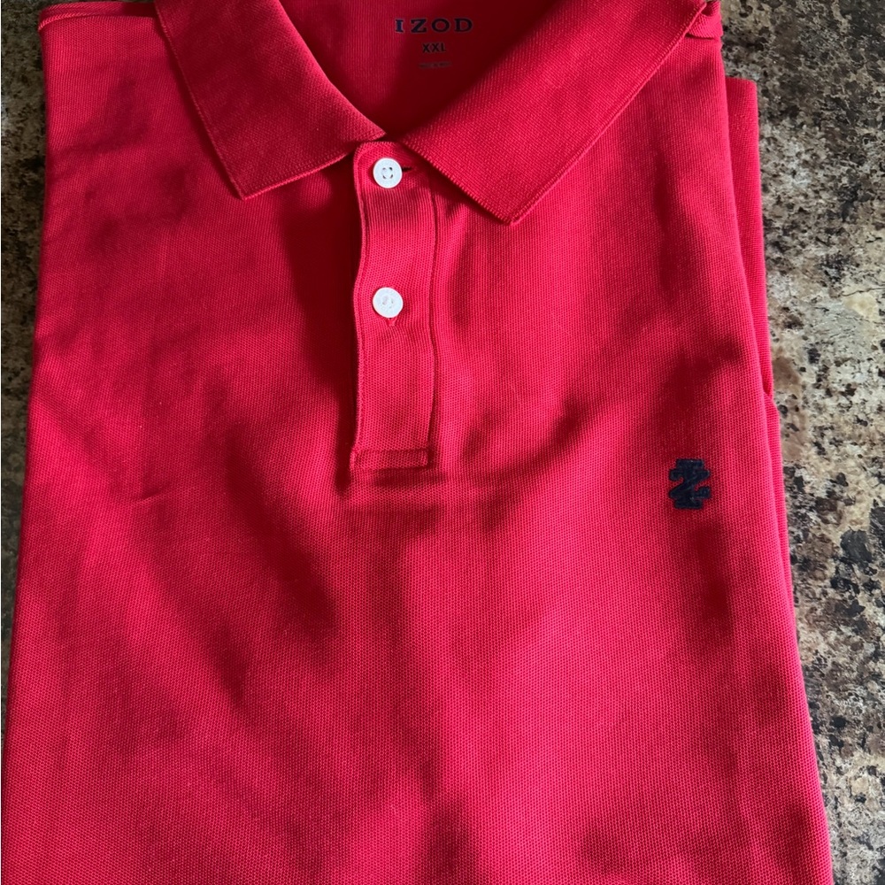 Izod Men's Vibrant Red Polo short sleeve Shirt